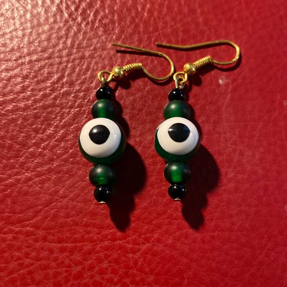 (3/$15)  Gold beaded dangle earrings